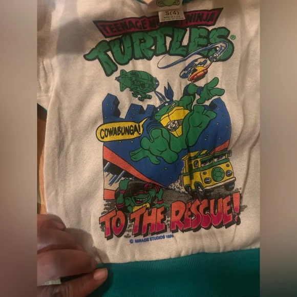 VTG 1990 Teenage Mutant Ninja Turtles Sweater Kids size 4 Mirage studios - Picture 2 of 6